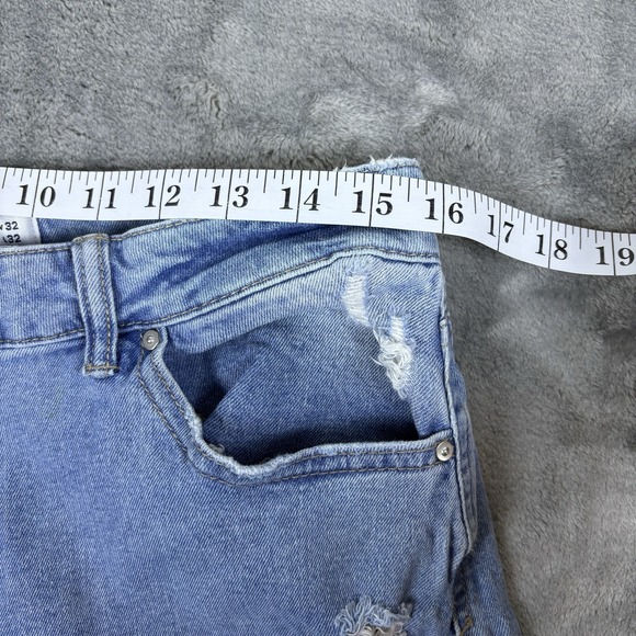 Distressed Wide Leg High Rise Jeans Ripped Denim Casual Womens Size 17 W32 L32 - Picture 11 of 15